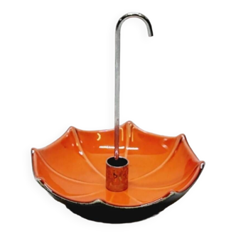 Aperitif cup or empty pocket in vintage orange and black ceramic Umbrella