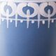 Lampe de table en céramique bleue de style moderne du milieu du siècle avec abat-jour floral Liberty London neuf