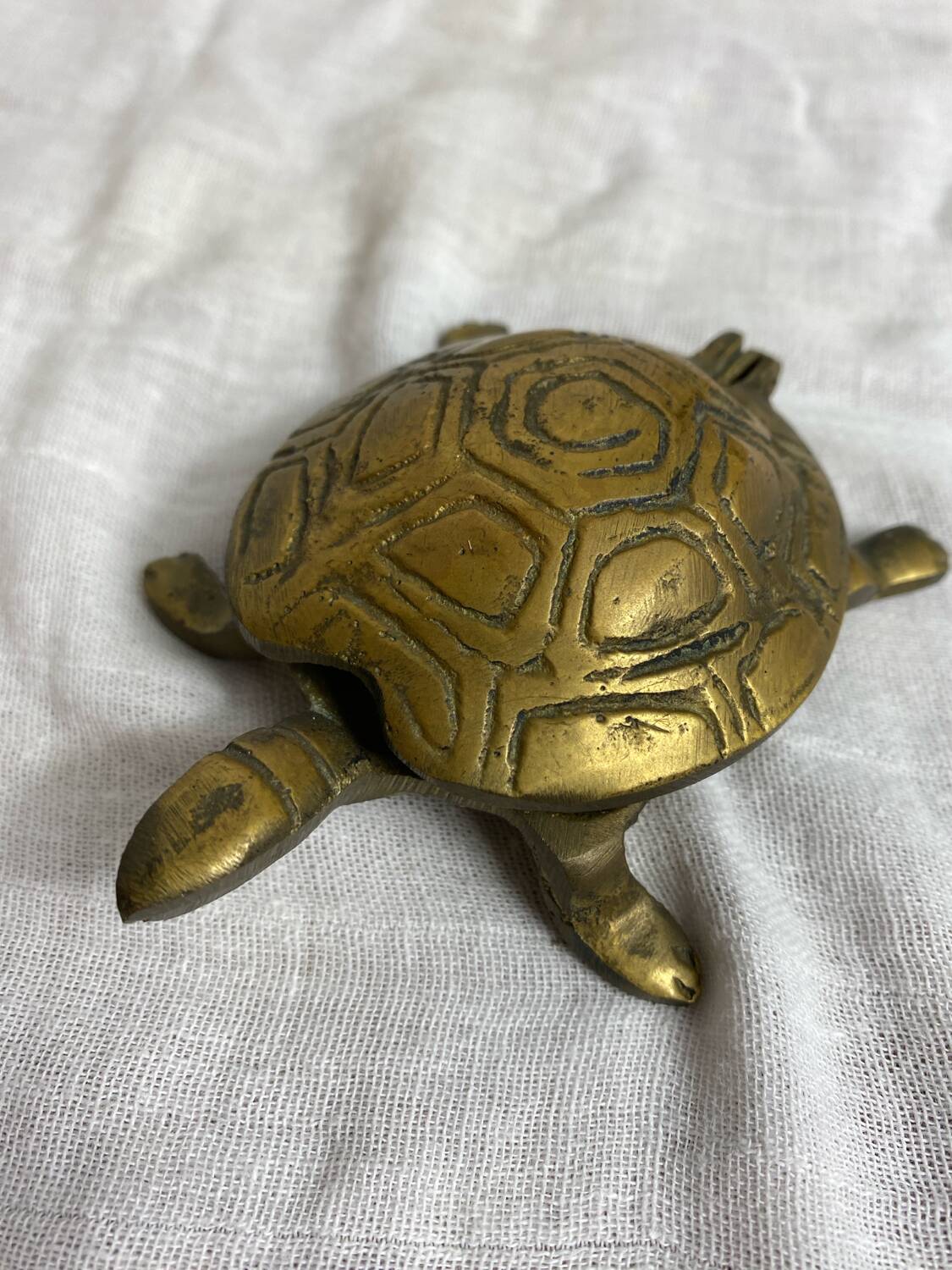 Brass turtle ashtray