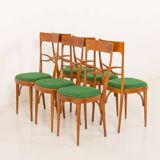 Italian mid-century chairs in walnut and wool