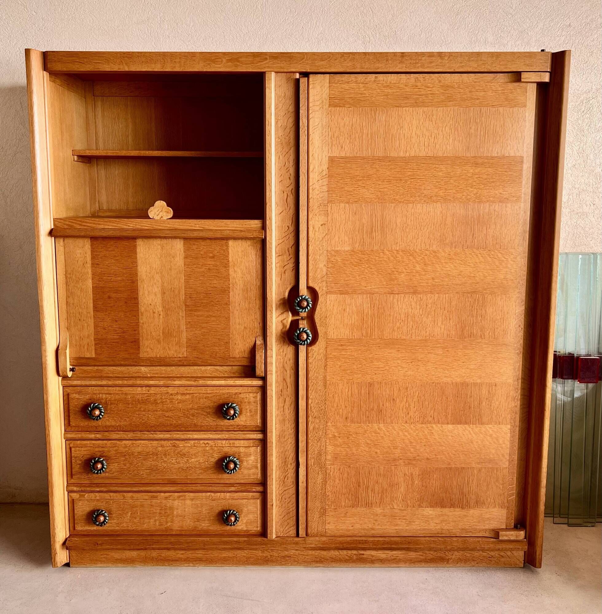 Gemini secretary wardrobe by Guillerme and Chambron, France 60s