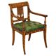 Chesterfield leather office chair with Dutch marquetry