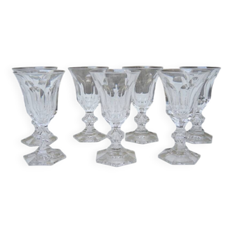 7 Metternich Style Crystal Digestif Glasses H 11 cm