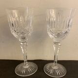 Paire de verres à pied en cristal taillé