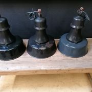 Industrial hanging lamps in enamelled metal, 50