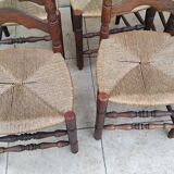 6 antique vintage oak monastery chairs