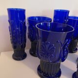 8 verres Pilgrim bleu cobalt