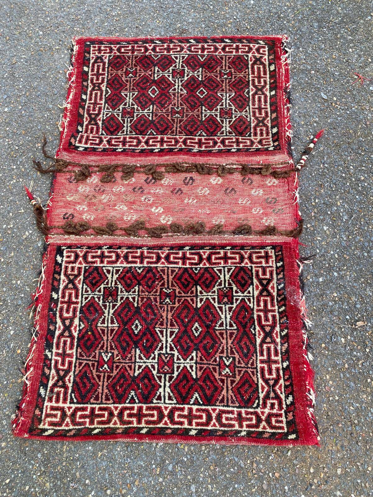 Persian Khorjin Kilim double pouch hand-woven wool 55x95cm