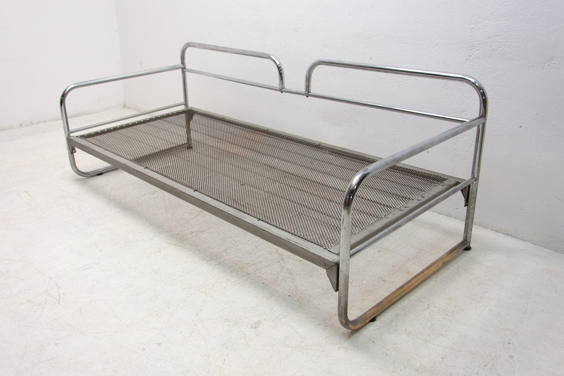 Chromed tubular steel sofa, 1950´s, Czechoslovakia