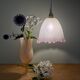 Vintage tulip suspension in frosted glass half white half pink