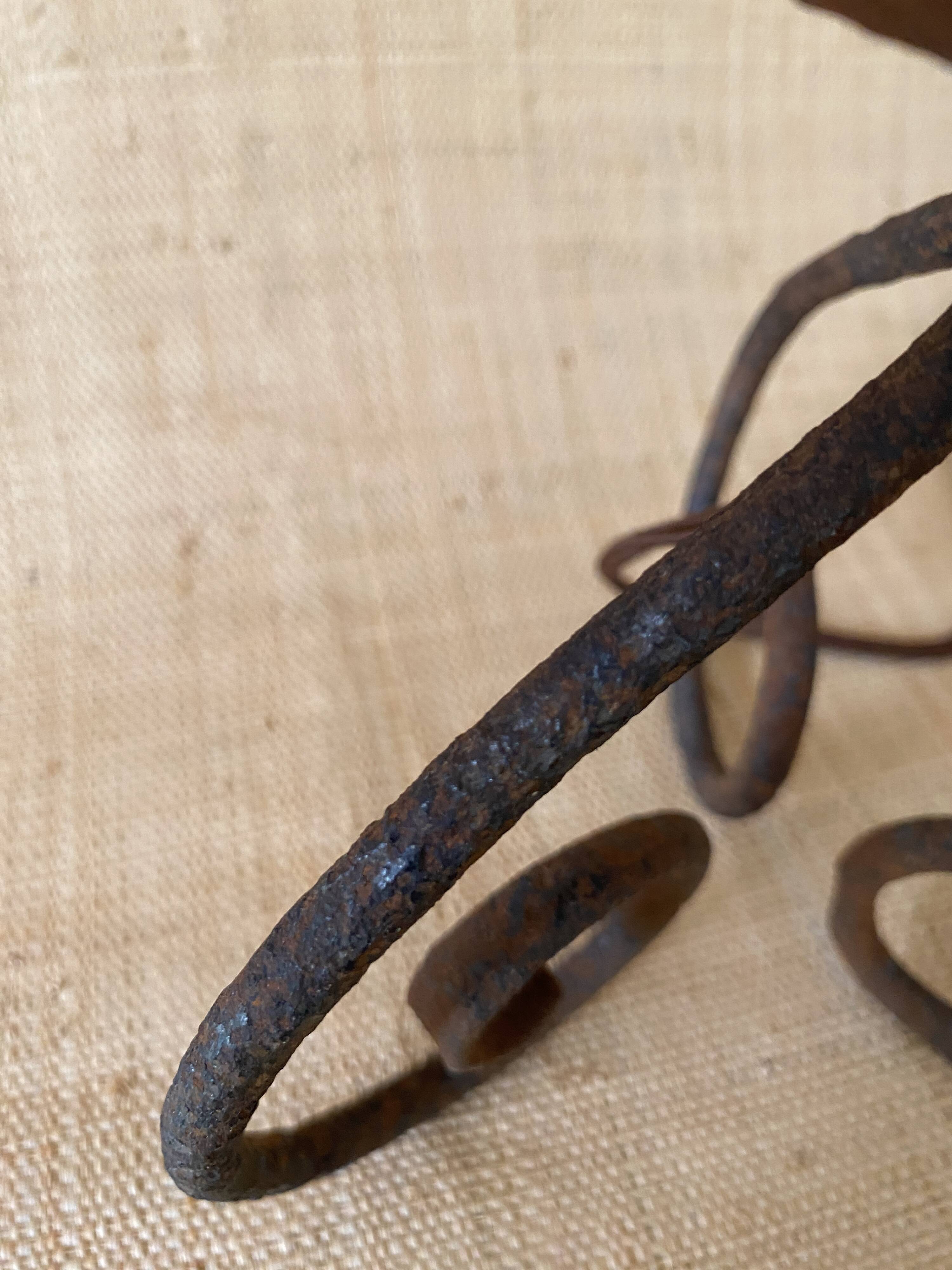 Wrought iron foot and its new 2M fabric cable