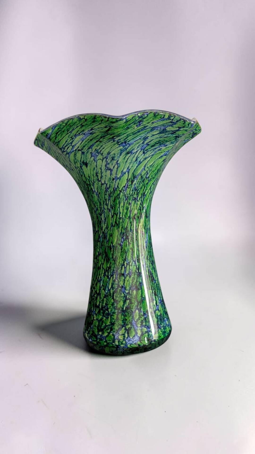 Grand vase en verre soufflé style La Rochère – 30 cm