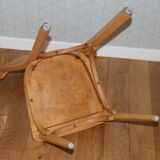 Set of 8 classic Baumann chairs 1950 light beech