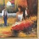Old Oil Painting Canvas Landscape Peasant Work Provence