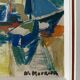 Watercolor Painting MOURIER Marguerite (1910-1987) "the sailboats" + frame