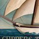 Tableau en bois peint bateau sculpté en relief : Ocean Navigation Co