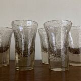 Set de 6 gobelets Biot rose des sables 1960 signés