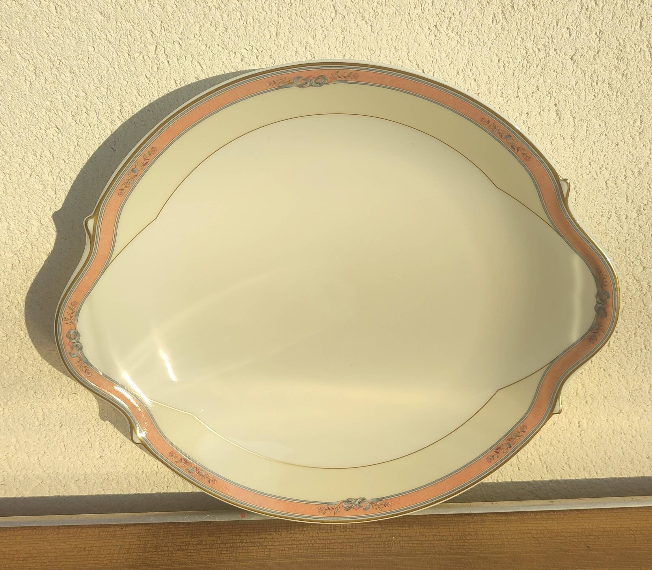 3-piece service Limoges porcelain Médard de Noblat "Windsor Salmon"