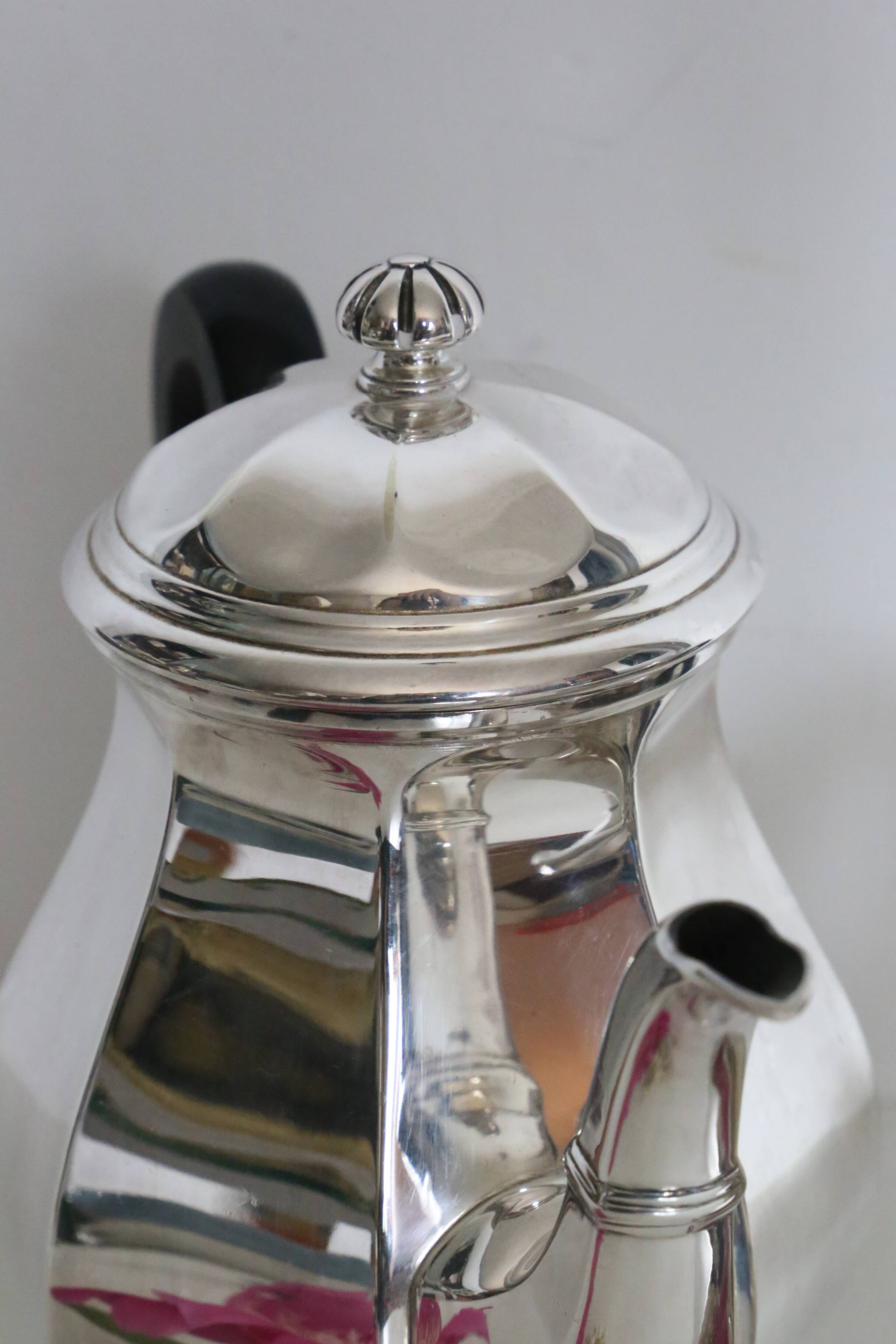 Silver-plated coffee service with ebony handles