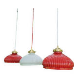 Trio of vintage pendant lights