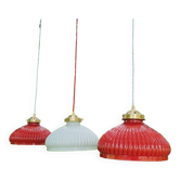 Trio of vintage pendant lights