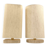 Set of 2 Hollywood regency Travertine table lamp base, Italy 1970s