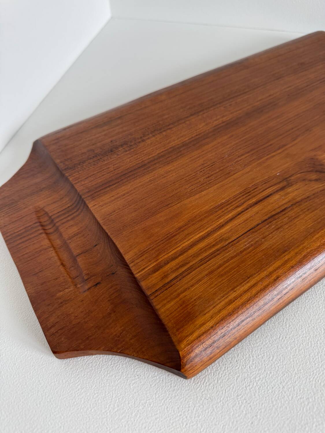 Vintage teak serving tray from the 1950s with compartments.