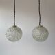 Pair of vintage round pendant lamps