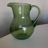 1960s Biot green bubble glass pitcher 1.5L