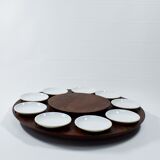 Teak turntable, Scandinavian, large model