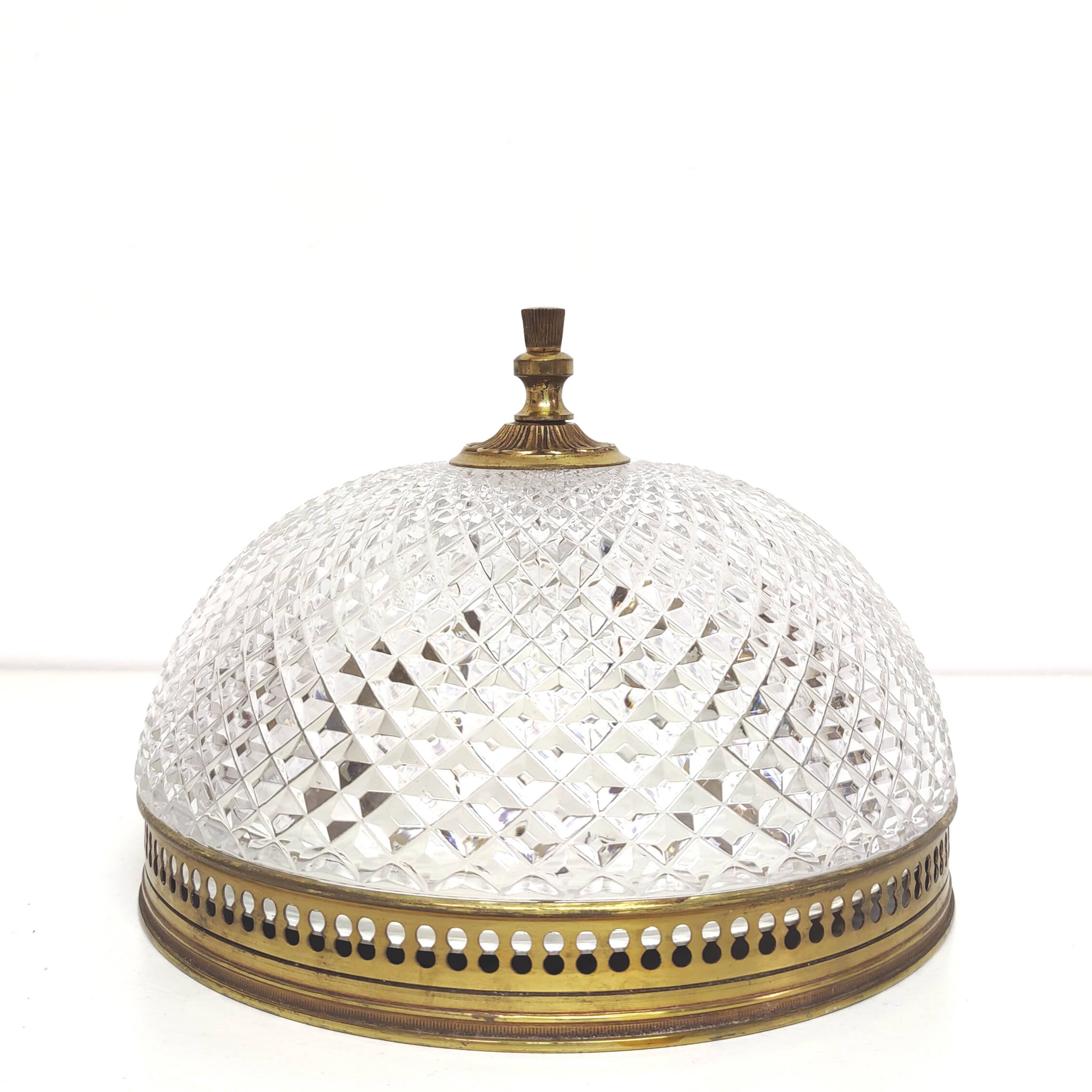 Ceiling lamp round brass wall lamp and diamond-tipped brass