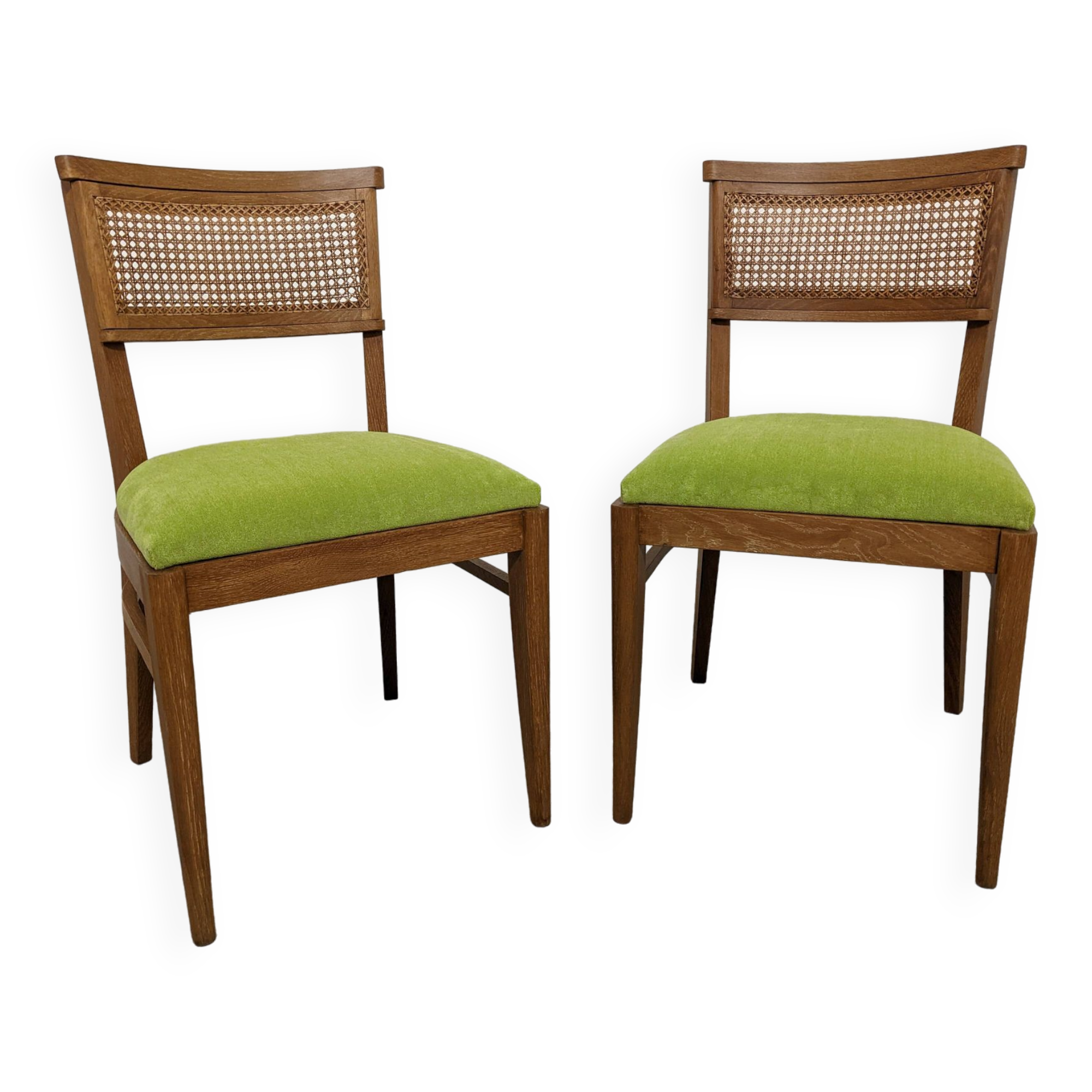 Paire de chaises cannées Art déco vers 1930