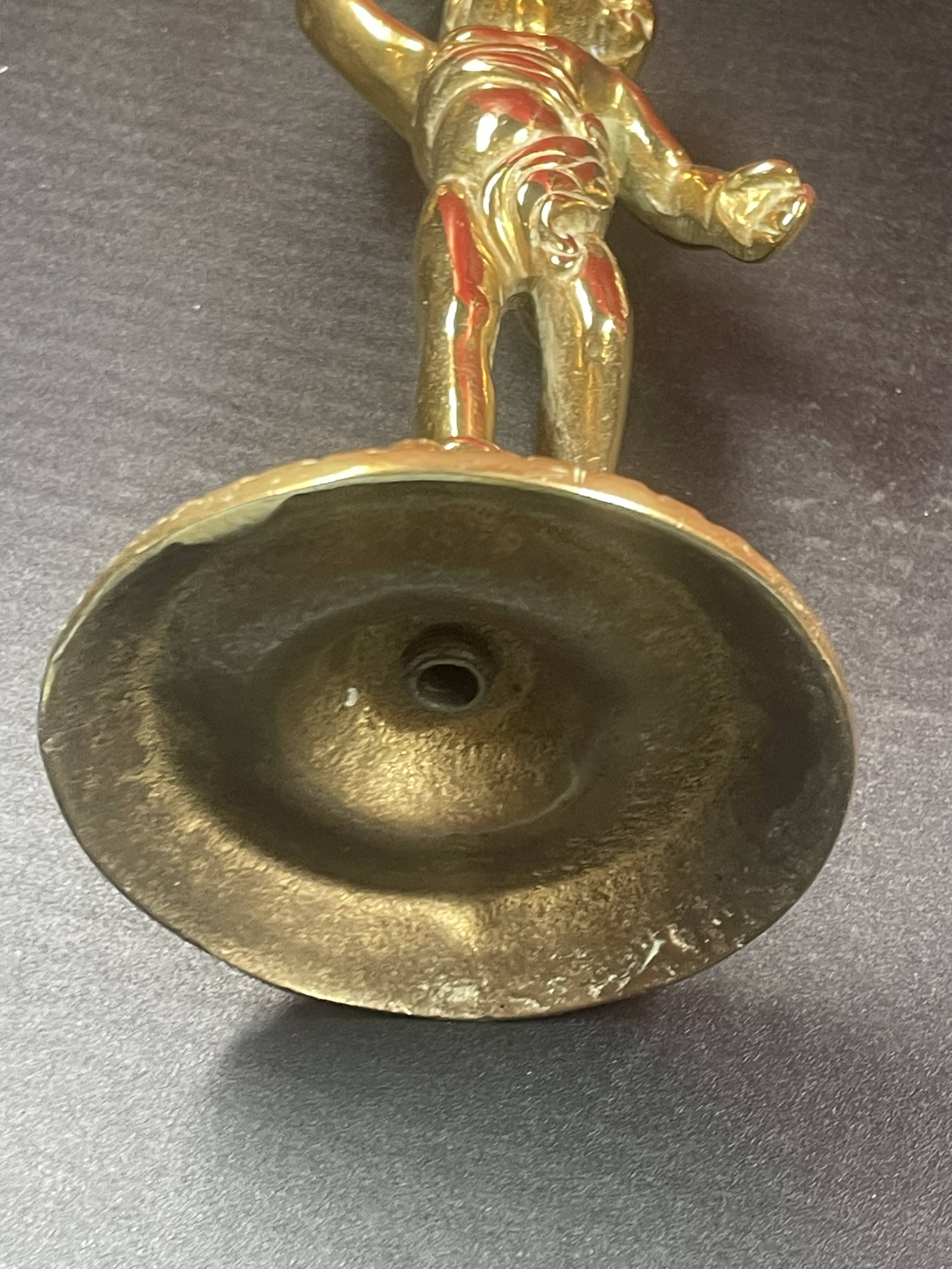 Very Beautiful Pair of Candlestick Candelabra circa 1950 in bronze/brass 30 cm