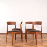 Danish teak and leather dining chairs by Henning Kjærnulf for Korup Stolefabrik, 1960s, set of 4
