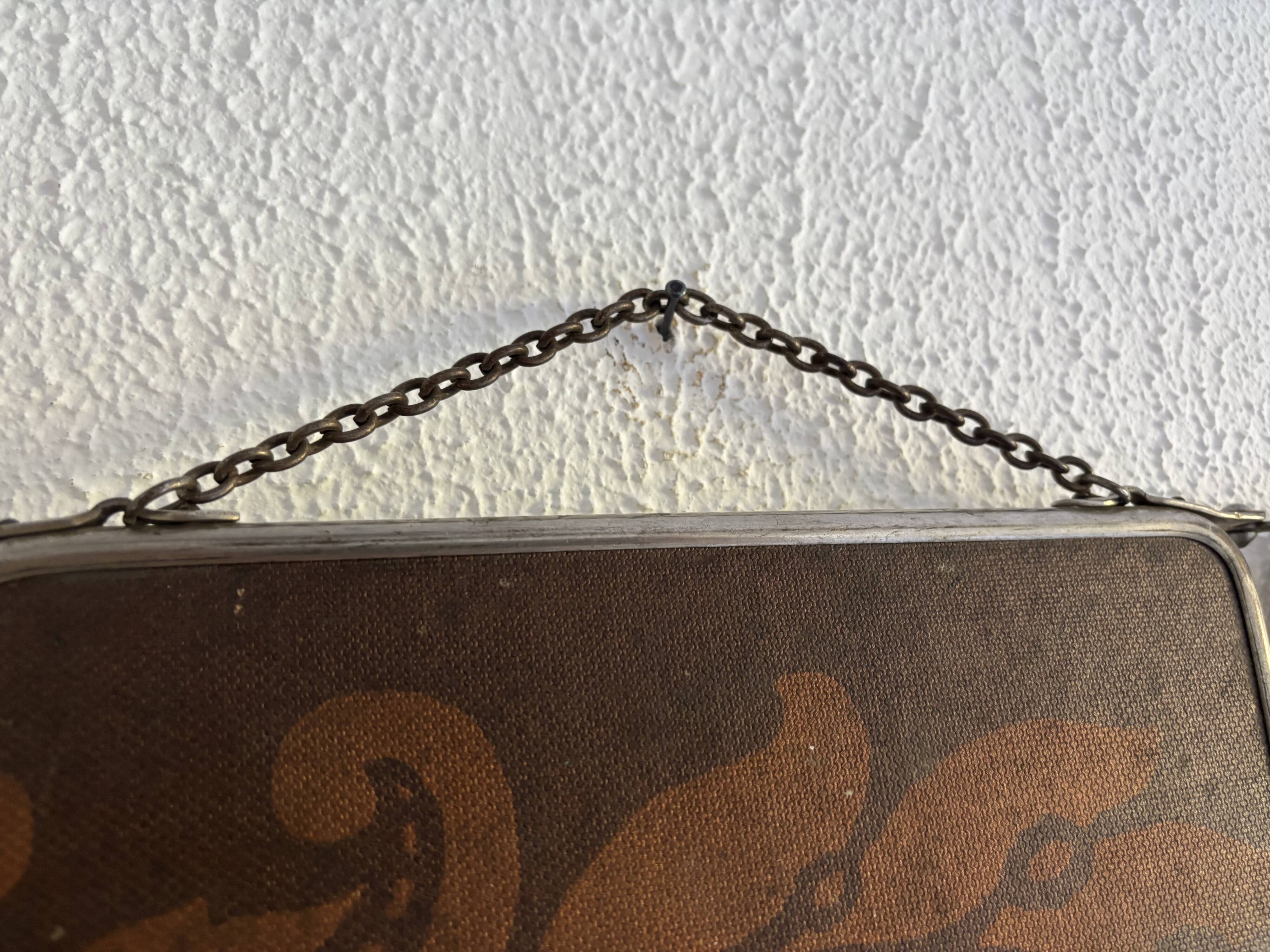 Miroir vintage 1900 triptyque barbier Art Nouveau - 19 x 78  cm