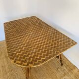 Large free-form rattan table