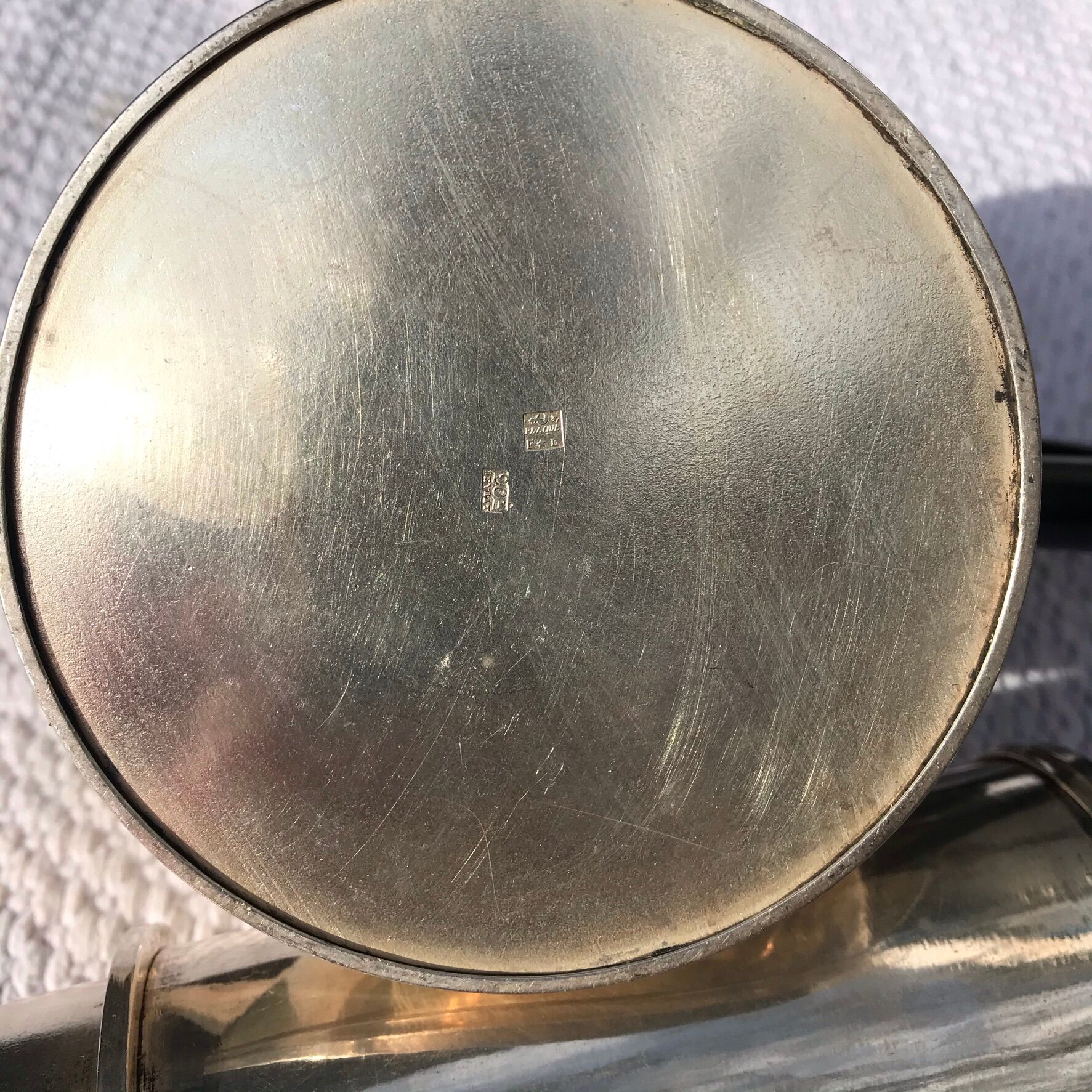 Signed 1900-silver-plated coffee maker