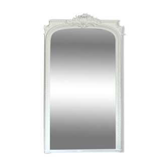 Miroir ancien blanc 218,5cm/123,5cm époque Napoléon III miroir de cheminée