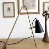 Large Italian brass table lamp, 50s design