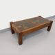Vintage Brutalist Oak and Slate Coffee Table from the 60s-70s