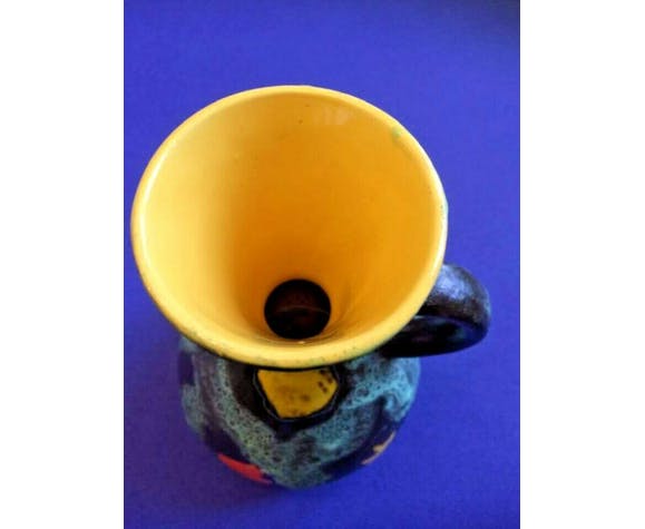 Vallauris ceramic vase lava decoration