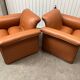 Paire fauteuils cuir design italien