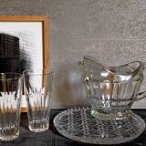 Art deco table pitcher in moulded glass 1940
