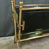 Magazine rack in brass and smoked glass, in the style of Maison Baguès – 1960