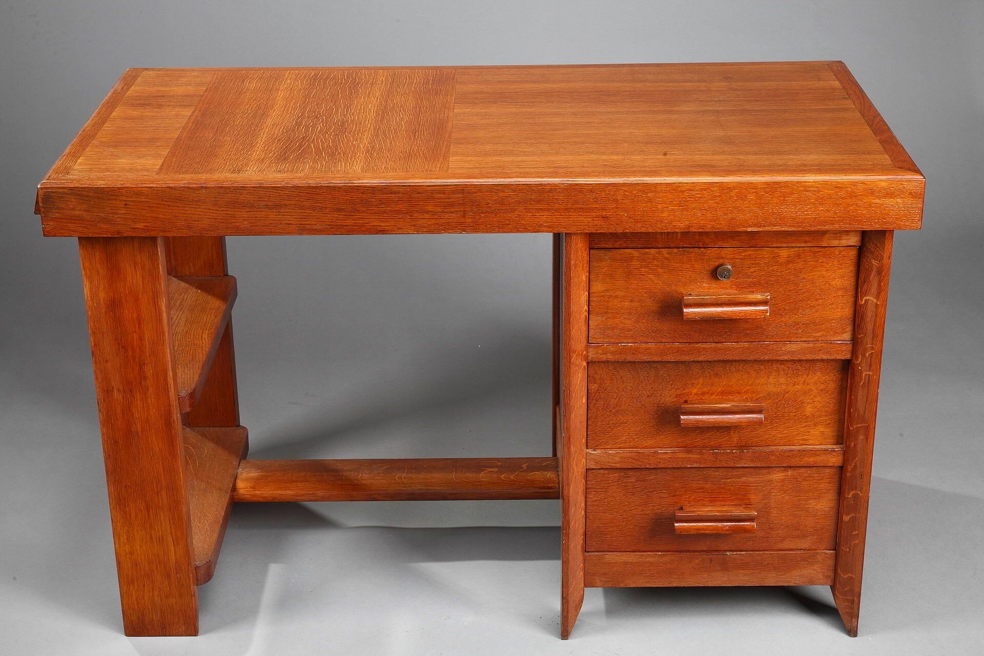 50s oak office by Pierre Bloch and Charles Dudouyt