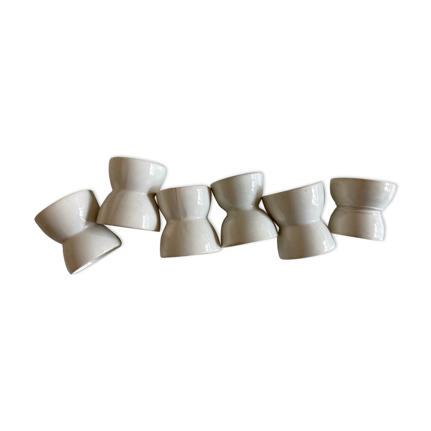 set of 6 coquetiers in fine earthenware iron earth fine 19th