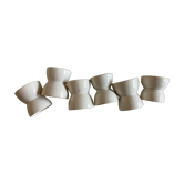Set de 6 coquetiers en faïence fine terre de fer fin 19e
