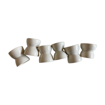 set of 6 coquetiers in fine earthenware iron earth fine 19th