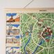 Soviet vintage poster-map of Moscow-geography