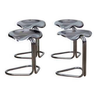 Set of 4 stools by Rodney Kinsman for Bieffeplast, 1970